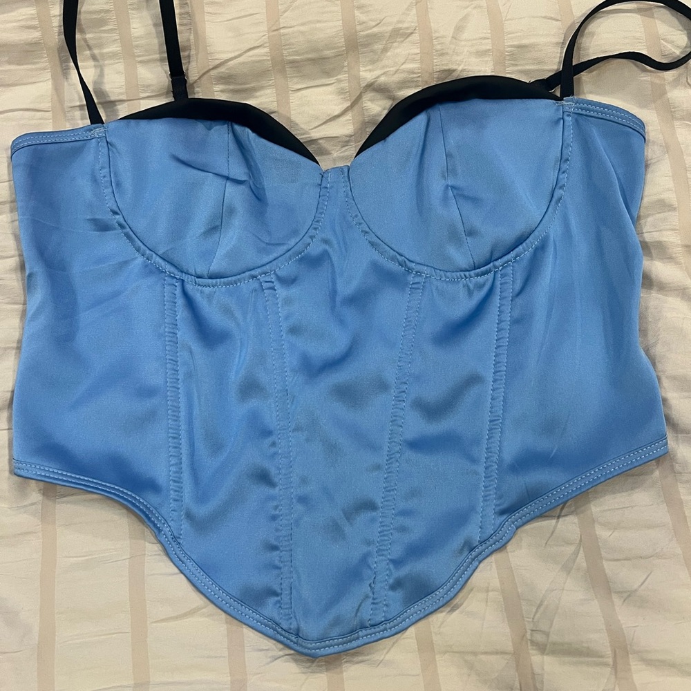 REVOLVE Sky Blue Satin Bustier